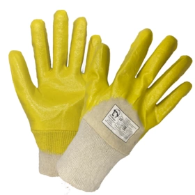 Перчатки "РосМарка" хб с легким нитриловым покрытием, цв. желтый