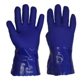 Перчатки "РосМарка" ПВХ полное шероховатое покрытие, синие, 30см