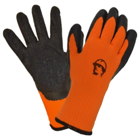 Перчатки "РосМарка" акриловые 7G с рельефным латексным покрытием, оранжевый/черный (110гр)